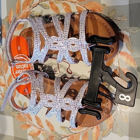 Wonder Nation Girls Rhinestone Sandals - Picture 1 of 5